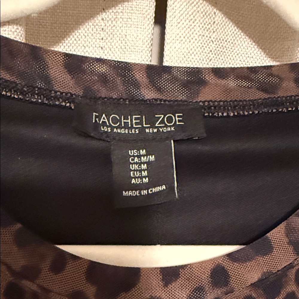 Rachel Zoe Leopard-Print Long Sleeve Midi Dress - Picture 2 of 5
